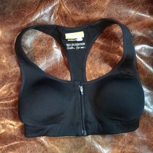 Black zipper Under Armor sports bra